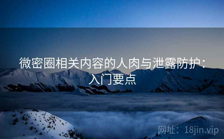 微密圈相关内容的人肉与泄露防护：入门要点