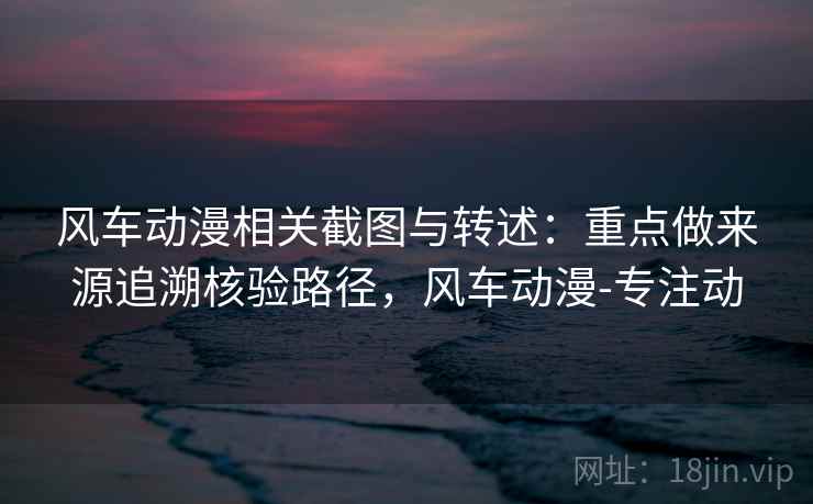 风车动漫相关截图与转述：重点做来源追溯核验路径，风车动漫-专注动