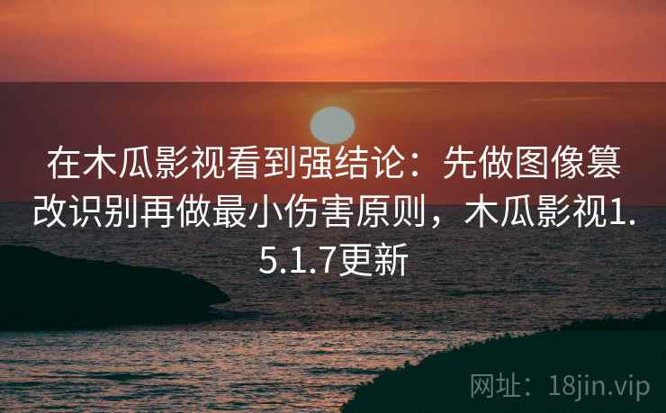 在木瓜影视看到强结论：先做图像篡改识别再做最小伤害原则，木瓜影视1.5.1.7更新