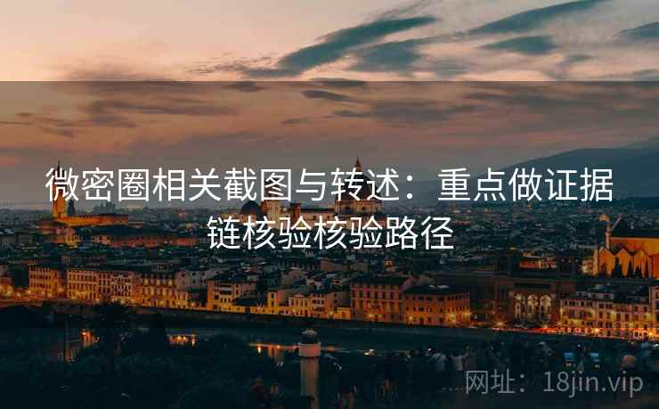 微密圈相关截图与转述：重点做证据链核验核验路径