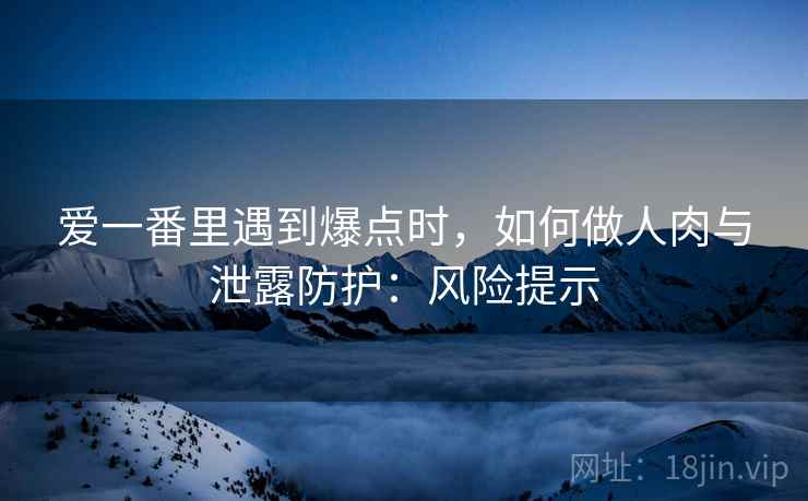 爱一番里遇到爆点时,如何做人肉与泄露防护:风险提示 爱一番里遇到爆点时,如何做人肉与泄露防护:风险提示
